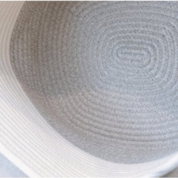 Santorini SALT BY SABRINA Woven Storage Basket XL Cream Grey SALT With Handles - Picture 9 of 9
